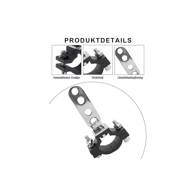 2Pcs Universal Motorcycle Tube Bracket: Adjustable Round Tube Clamp Bracket