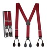 Tuxedo Suspenders for Men Black Genuine Leather Button End 1.25