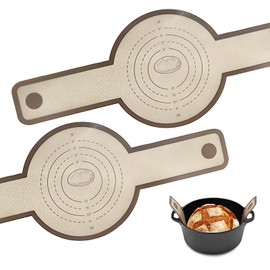 Sobotoo 2PCS Silicone Bread Sling, Sourdough Silicone Bread Sling with Long Heat-Resistant Handles, Non-Stick & No Objectional Baking Mat Set for Dutch Oven