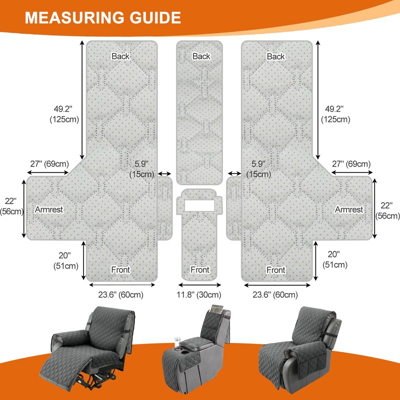 Loveseat Recliner Cover with Center Console, 100% Waterproof Pet Cover