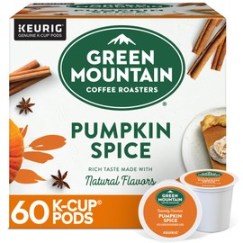Green Mountain Coffee Roasters Pumpkin Spice, Keurig Single-Serve K-Cup Pods, Light Roast Coffee, 60 Count (6 Packs of 10)