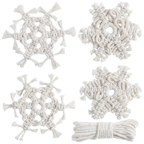 SUNNYCLUE DIY 4 Sets Macrame Kit Christmas Macrame Ornaments Macrame