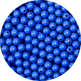 1000PCs 6MM Smooth Sapphire Acrylic Round Beads, Round Acrylic Balls Gumball Beads, Bubblegum Beads Chunky Beads, Plastic Resin Beads for Necklace and Bracelet Making, Crafting Supplies