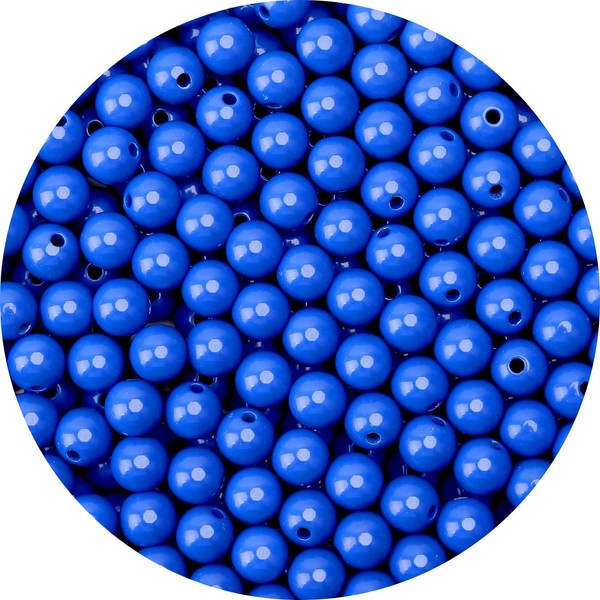 1000PCs 6MM Smooth Sapphire Acrylic Round Beads, Round Acrylic Balls