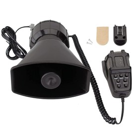 FARBIN Car Siren Horn 7-Tone Police Siren Vehicle Speaker with Handheld Microphone Amplifier 12 V 100 W Emergency Sounds Siren Electric Horn with Microphone PA