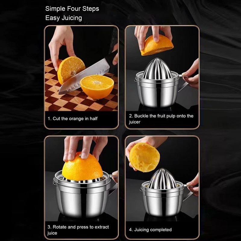 Jiawu Manual Citrus Juicer, Stainless Steel Orange Lemon Grapefruit Juicer,