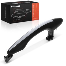 A-Premium Rear Driver or Passenger Side Exterior Door Handle Compatible with Kia Optima 2011-2016, Without Smart Key Entry System, Primed Black with Chrome Insert, Replace# 82651-2T010, 83652-2T000