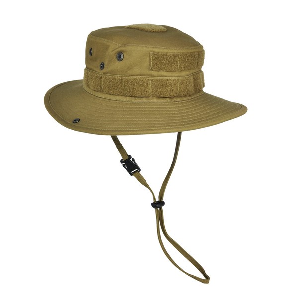 HAZARD 4 SunTac(TM) Cotton Boonie Hat w/MOLLE (R) - Coyote - Regular (58cm) 7.25"