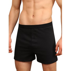 INNERSY Men's Cotton Knit Boxer Shorts Loose Fit Soft Lounge Underwear 4-Pack(4 Black,2XL)