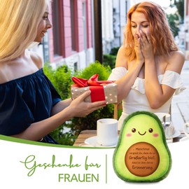 Juratar Gift for Women, Cute Avocado Decorative Cushion, Birthday Gift for Women, Mutmach Gift Idea for Girlfriend, Colleague, Sister, Daughter, Mum, Positive Avocado Gift