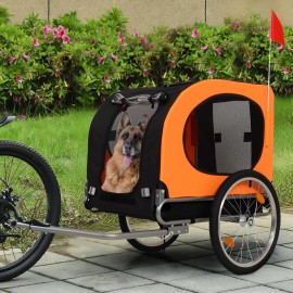 Unbranded Pet Trailer, Folding Pet Dog Trailer Cart for Bicycle, Bike Cargo Wagon Carrier