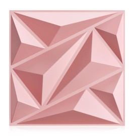 Heikki 3D Wall Panels PVC Textured Wall Decor for Living Room, Bedroom, Offices, 11.8''x11.8'', Double-Sided Tape, 30 Pack, Pink (DJZ)