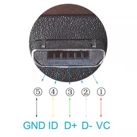 ELNONE 2PCS Short Micro USB 5 Wire Pigtail, 0.3M/1FT Micro USB Male 5 Pin Bare Wire Open End 5V 1A Power Cable Plug Cord and Data Cable for DIY Cable and Replacement Repair