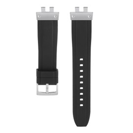 Shangshi Rubber Replacement Band Strap Watch Band For Casio GMW-B5000 GM-B2100 GMW B5000 GM B2100 (silver black)