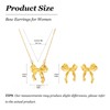 Bow Necklace and Earrings Set for Women - Trendy Bowknot