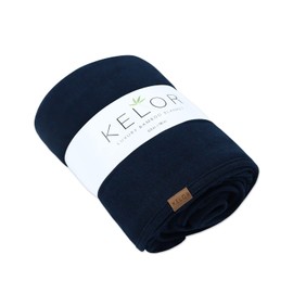 K E L O R Family Size Viscose derived from Bamboo Wool Blanket - 96" x 63", Soft, Breathable, Lightweight, Stretchy, Washable, Great for Traveling (Summit Blue Twist)