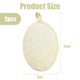 Pack of 2 Natural Loofah Sponge, Exfoliating Loofah Sponge, Natural Loofah Body Brush Washer, Exfoliating Sponge, Shower Sponge, Reusable, Camping, Spa, Kitchen, Bathroom (Beige)