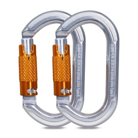 Climbing Carabiners, Auto Locking Carabiner Clips Heavy Duty for Rock Climbing, Camping, Dog Leash, Hammock, Swing, Water Bottle (22KN-2Pack)