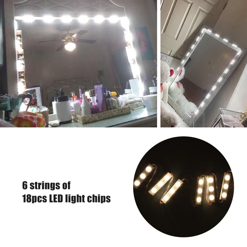 LED Makeup Mirror Light Adjustable Brightness USB Plug in DIY