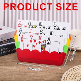 4pcs Card Holders for Playing Cards, Hands-Free Playing Card Holder with Snap Button Stand 3 Layers Stackable Storage Organizer UNO Poker Travel Games Accessories for Seniors Adults Kids
