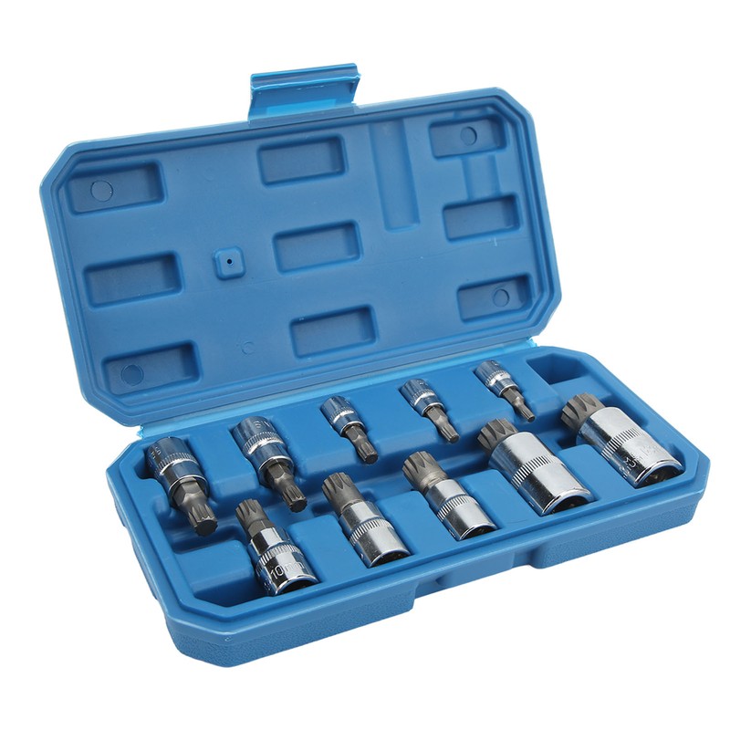 10PCS Triple Square Spline Bit Socket Set Low Wear Accurate