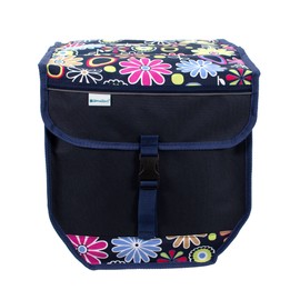 BikyBag Model T - Bicycle Double Panniers Bag Fashion Cycle Bike (Pink Daisy)