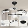 Aphyni Ceiling Fans with Lights and Remote, Crystal-Edged Modern Flush