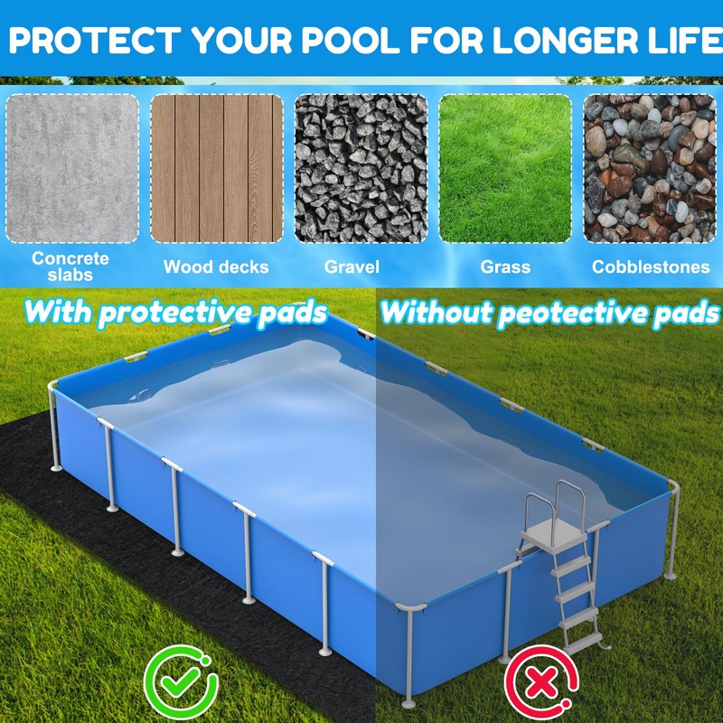 COZYDIG 10x7FT Pool Liner Pad for Above Ground Pools, Heavy-Duty