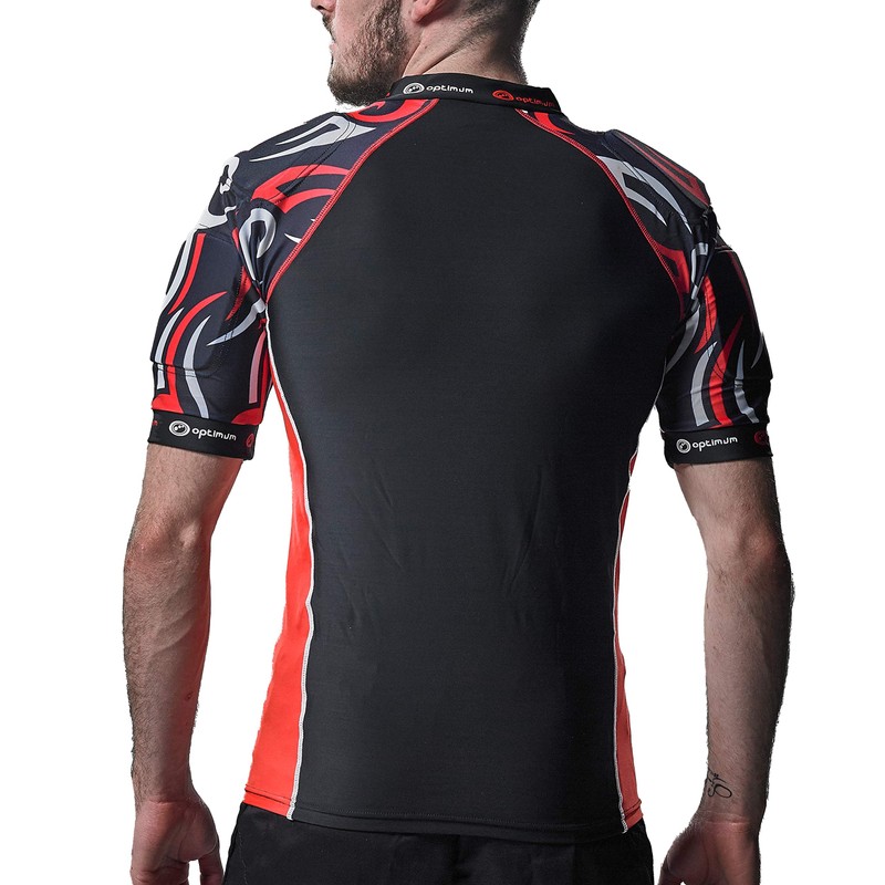 Optimum Unisex Senior Razor Protective Top, Black/Red, X-Large