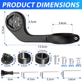 Fahrrad Halterung für Garmin Edge 530 540 520 510 500 200 130 20 25 800 810 820 830 810 1000 1040 1030 Plus iGPSPORT GPS Fahrradcomputer Halterung Lenkerhalterung 13.5CM Länger Fahrradhalterung