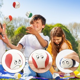 AolKee 10 Pieces Jongling Balls Set for Beginners, Mini Colourful Juggling Balls Children, Juggling Balls Adults, Juggling Balls, Soft and Fun Emoticon Juggling Balls for Juggling Toy Game