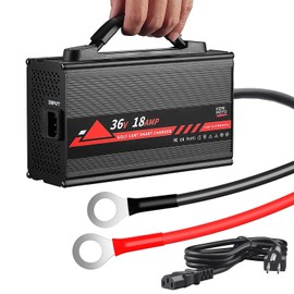 KEMIMOTO Onboard 36V Golf Cart Charger with Universal Fit, 18A Golf Cart Battery Charger, Overcharge Protection, BMS, Full in 4-6H, Trickle Charge, 16 ft, D-Plug, for Lead Acid Battery