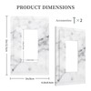ybclf White Gray Marble 1 Gang Single Rocker Light Switch