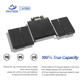 ANTIEE A1989 A1964 Laptop Battery for MacBook Pro 13 Inch A1989 (Mid 2018 2019) A2251(2020 Release) EMC 3214 3358 3348 MR9Q2LL/A MR9R2LL/A MR9T2LL/A MR9U2LL/A MR9V2LL/A MV962LL/A MV9A2LL/A