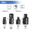 Mesee 4 Pieces Impact Socket Adapter & Reducer Set, Cr-V