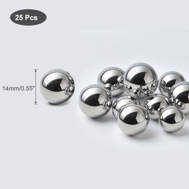 HiPicco 25 Pack 14mm Bearing Balls 304 Stainless Steel G100 Precision Balls，14mm/apr.0.55" Precision Bearing Balls