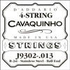 D'Addario J9302 Plain Steel Single Cavaquinho String, .013