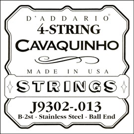 D'Addario J9302 Plain Steel Single Cavaquinho String, .013