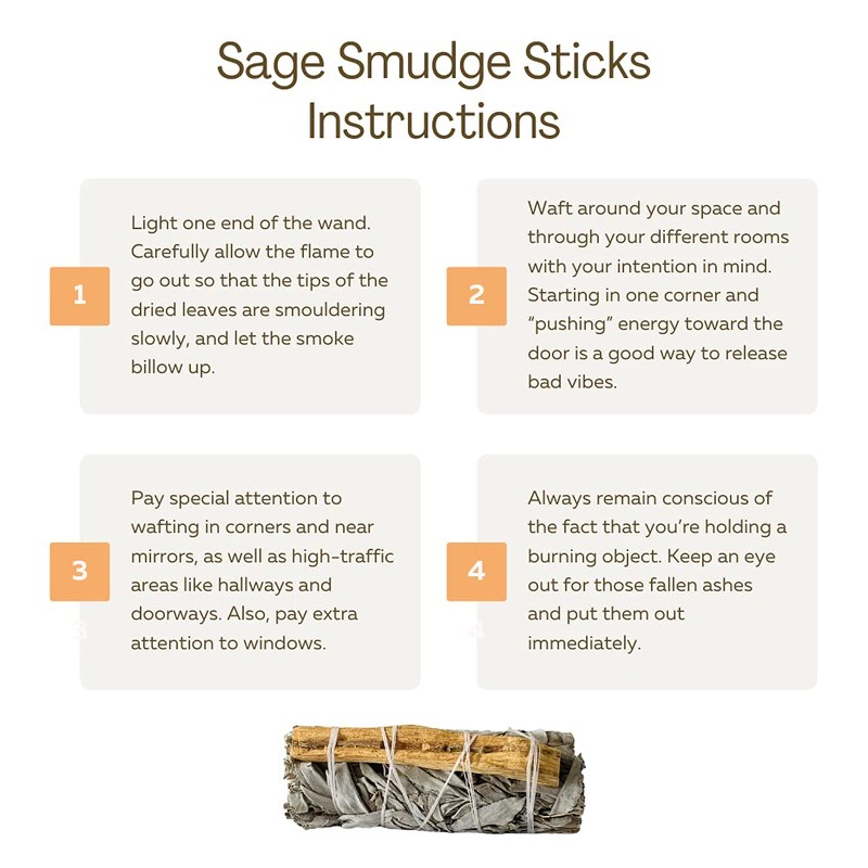 Vie Naturals Sage Smudge Sticks, Palo Santo & White Sage