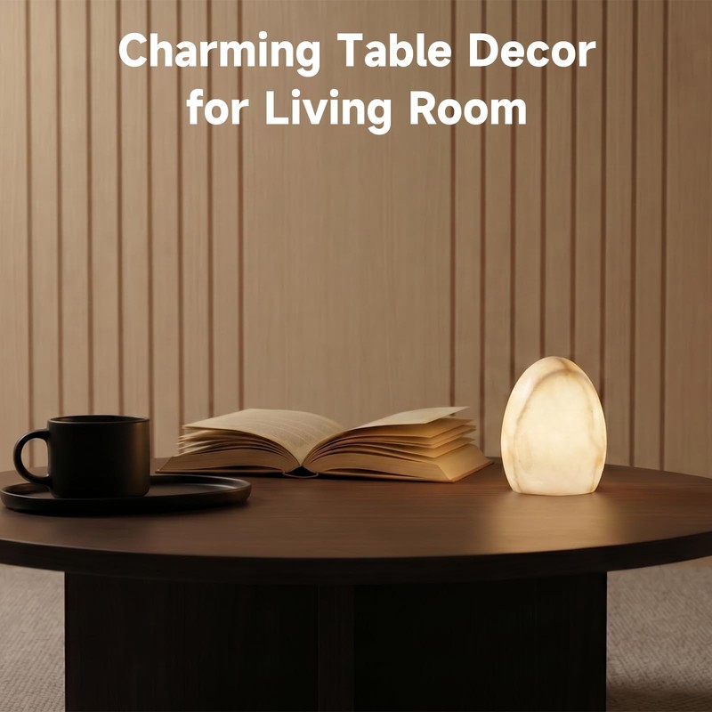 AUGE LIGHT Marble Touch Lamp, Cordless Rechargeable LED Night Light,