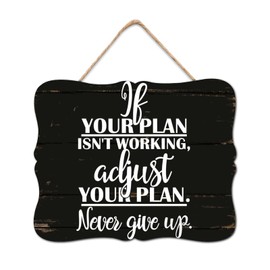DecStic If Your Plan Isn't Working, Adjust Your Plan Never Give Up Wooden Sign Rustic Wall Plaque Bible Scripture Home Wall Decoration For Grandpa Papa Dad Boyfriend Teacher Housewarming Gift 8x10in