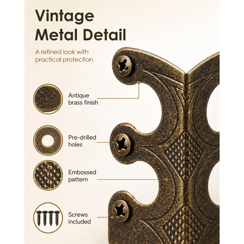 Baemin 16 Pcs Solid Brass Corner Protectors, Baseboard & Furniture,