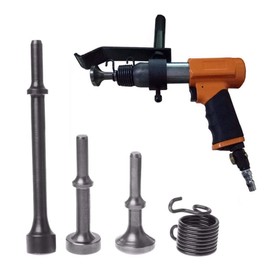 Floratek 4PCS Air Hammer Chisel Set Bits Smoothing Heavy Duty Air Hammer Accessories Pneumatic Chisel Bits Extended Length Tool with Spring