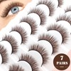 7 Pairs 3D Brown False Eyelashes Natural Look Fluffy Volume