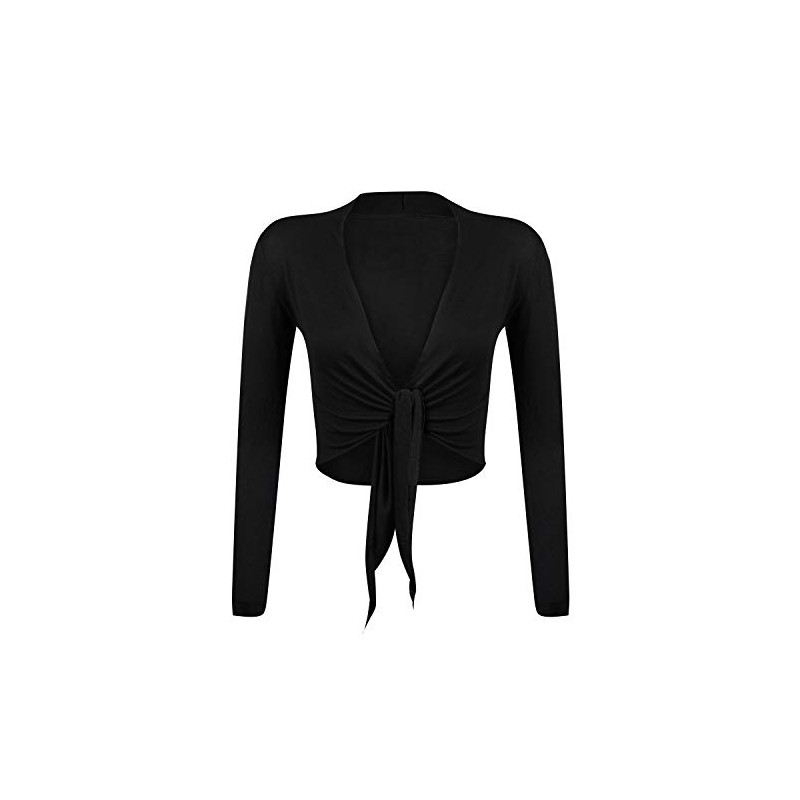 Gloop Women's Beautiful Elegant Long Sleeve Bolero Jacket Knot -