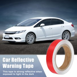 ACROPIX Universal 2.5cm x 10m Red Car Reflective Sticker Reflective Tape Safety Warning Reflective Protector - 1 Pack