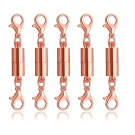 10 Pack of Silver Magnetic Lobster Clasp Jewelry Necklace Bracelet(Rose Gold)
