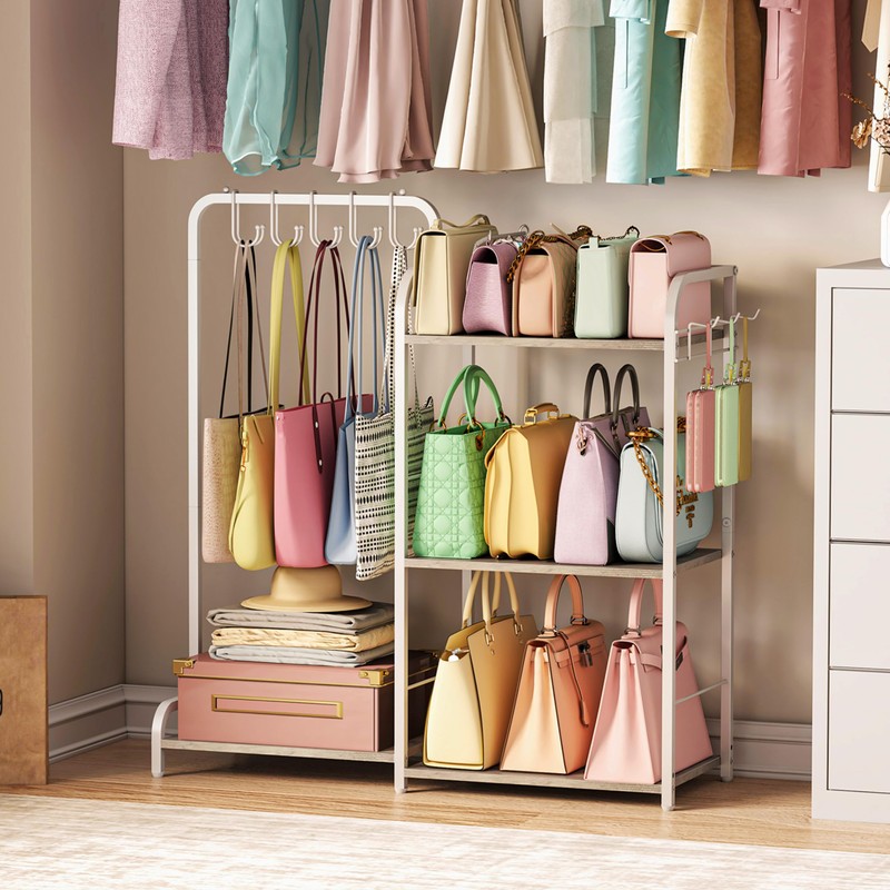 Purse Organizer for Closet, Large Capacity Purse Rack with 2