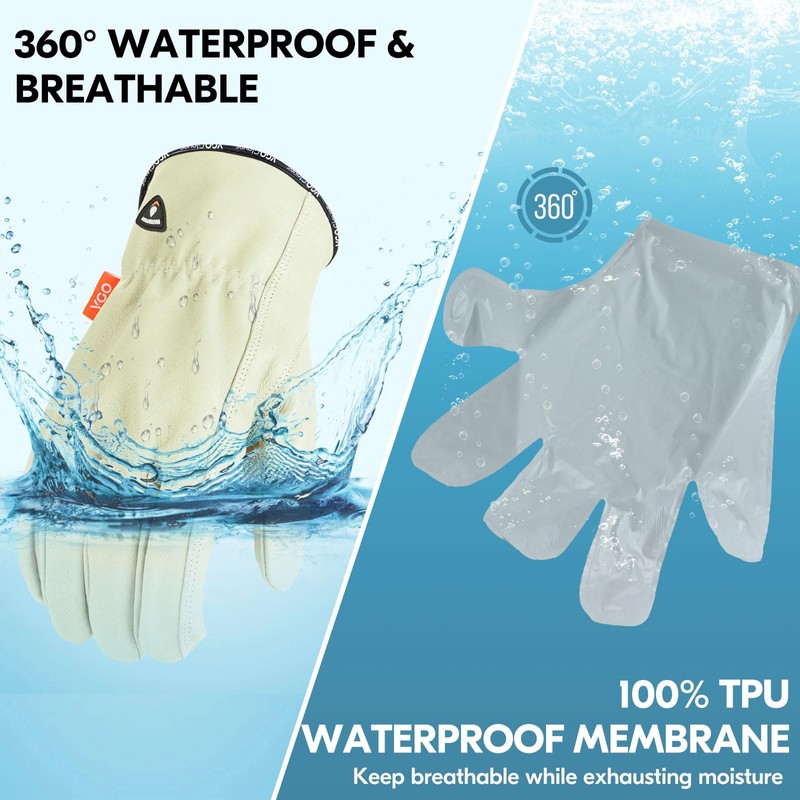 Vgo... 1 Pair 0°C / 32°F Warm Winter Safety Pigskin