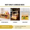 KuraHouse Bamboo Bread Box with Sliding Lid – Large Bread